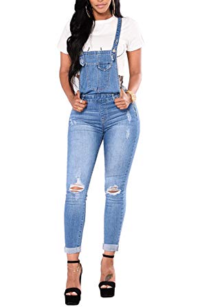 Amazon.com: Ybenlow Womens Ripped Jeans Overalls High Waisted Skinny