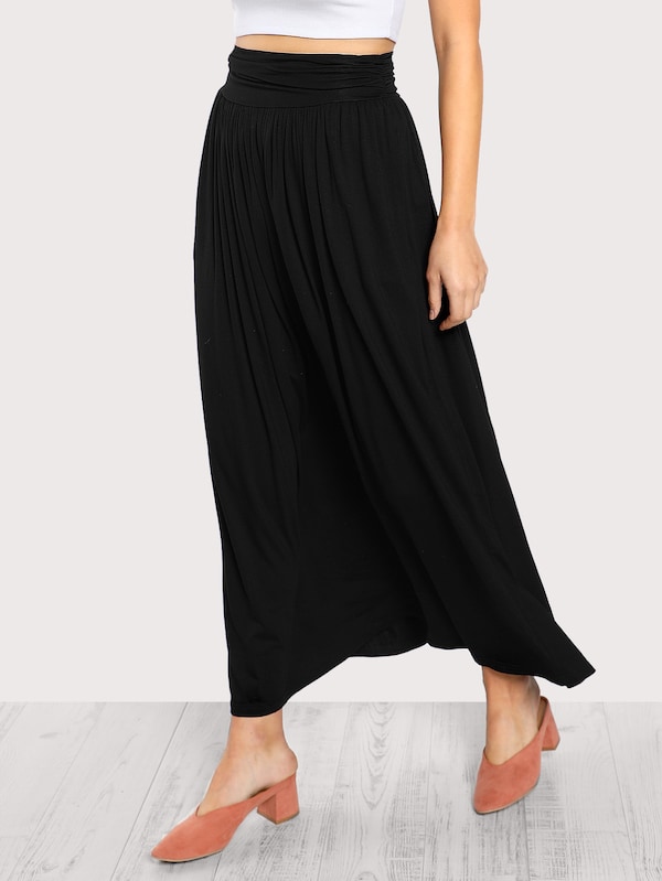 Ruched Waist Jersey Skirt | SHEIN
