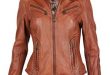 Jilani Women's Leather Jacket Brown Brown 46 (EU): Amazon.co.uk