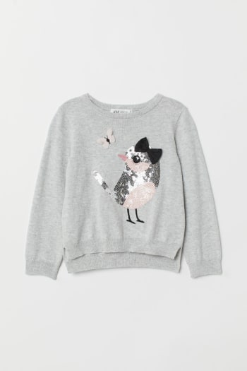 H & M - Jumper with sequins - Grey - Female First Shopping