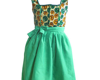 Women's African Bavarian knee-length Dirndl Dress / | Etsy