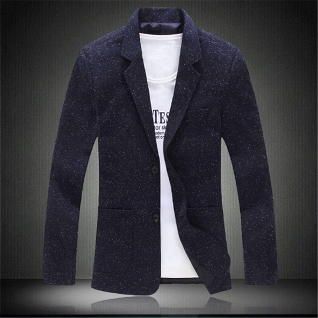 Men Knitting Blazer Suit Fashion Blazer Masculino Slim Casual Jacket