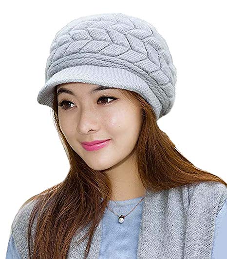 Loritta Womens Winter Warm Knitted Hats Slouchy Wool Beanie Hat Cap