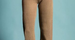 Taupe Side Slit Knitted Pants u2013 Dash Bazaar
