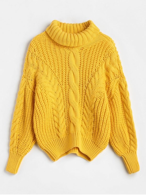 50% OFF] 2019 Turtleneck Chunky Cable Knitted Sweater In BRIGHT