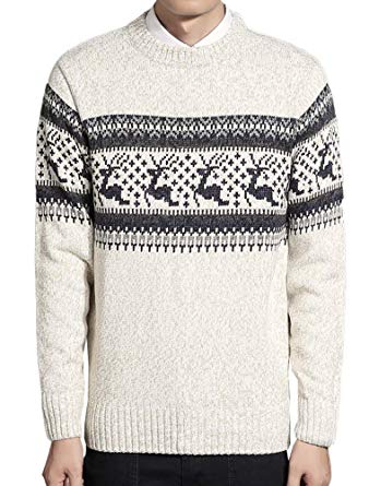 Lavnis Pollover Crewneck Knitted Sweater Long Sleeve Christmas