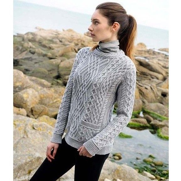 Women's Cable Knit Sweater | Aran Crafts | ShamrockGift.com