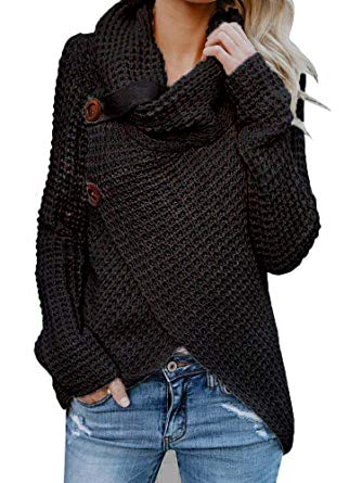 Inorin Womens Sweaters Casual Cowl Neck Chunky Cable Knit Wrap