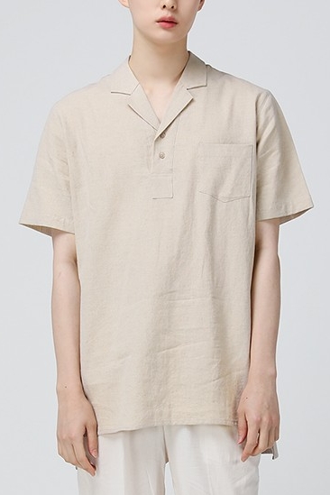 Linen Lapel Collar Shirt for Sale | Casual Shirts for Men | KOODING
