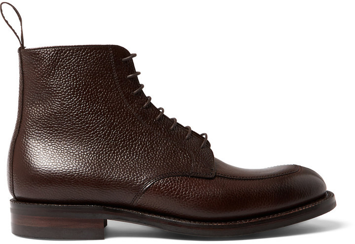 Cheaney Richmond Pebble Grain Leather Boots, $615 | MR PORTER