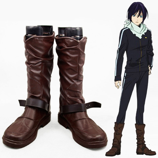 Anime Noragami Yato Cosplay Shoes Men Women Leather Boots Custom