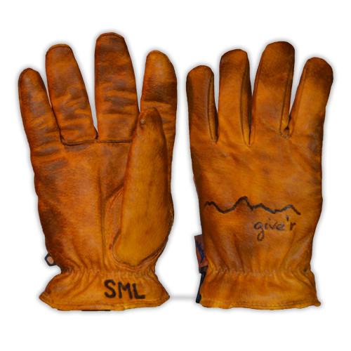 Hand-Branded Leather Gloves from Give'r - Garage Grown Gear