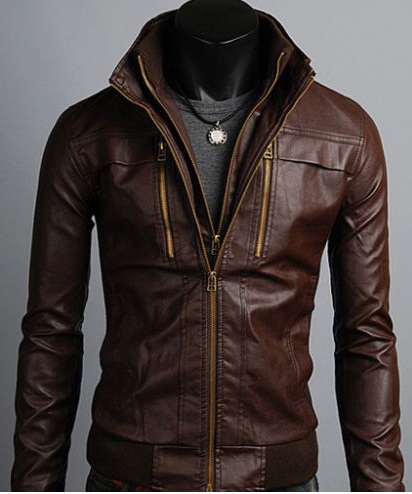Men's Leather Jackets Korea Style Casual Slim Fit, Biker leather