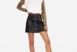 Petite High Waisted (minus The) Leather Zip Mini Skirt | Express
