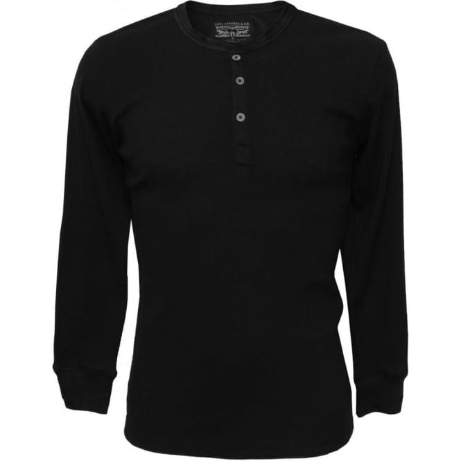 Levi's 300 Levi Strauss Henley Long-Sleeve T-Shirt, Black | UnderU