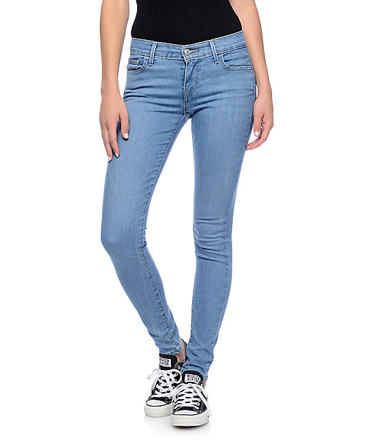 Levi's 710 Medium Blue Mid Super Skinny Jeans | Zumiez