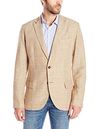 Nautica Men's Linen Blazer, British Khaki Small at Amazon Men's