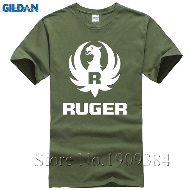 New Ruger Logo Shirts Pro Gun Trendy Men Stretch Cotton T shirts Gun
