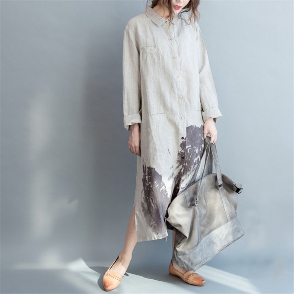 Buy Long Shirts Loose Cotton Linen Casual Blouses 2017 Autumn New
