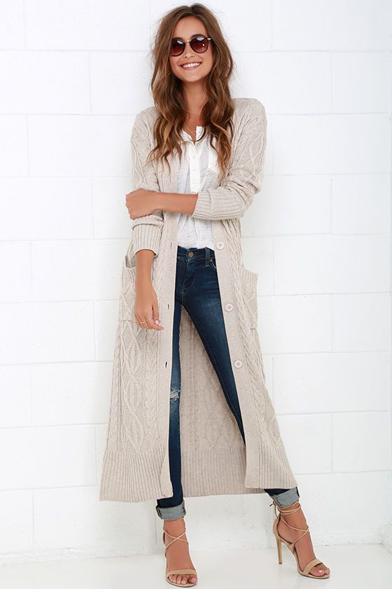 Long Knit Cardigan | Outfit Ideas in 2019 | Fashion, Fall outfits