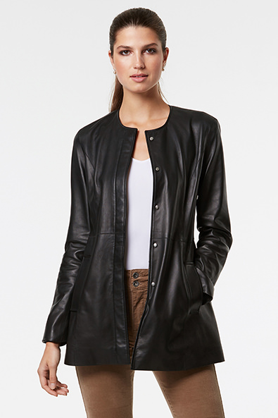Long leather jacket - Jackets - Women | TRISTAN