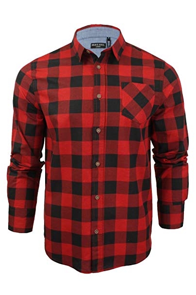 Brave Soul Men's Long Sleeve Check Lumberjack Shirt Brushed Cotton