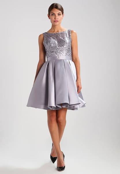 Luxuar Cocktail Dress Party Dress Silber Retro