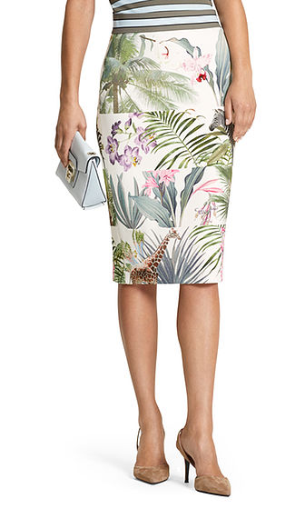FLORAL STRETCH SKIRT - Shop by Style-Skirts : Home - MARC CAIN SPRING 19