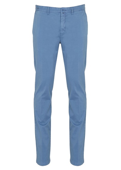 MARC O'POLO Mid-rise slim-fit cotton-blend pants Blue