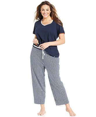 Nautica Plus Size Pajamas, Maritime Top and Pajama Pants Set