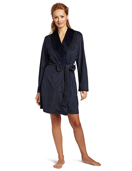 Nautica Sleepwear Women's Baby Fleece Robe, Maritime Blue, Large at
