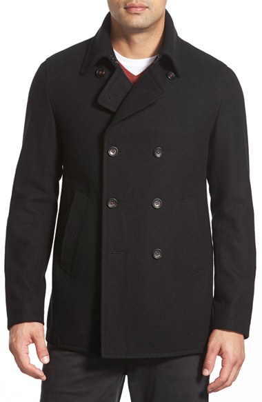 Lyst - Sanyo 'mcneal' Double Breasted Peacoat in Black for Men