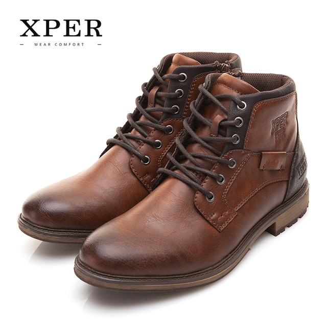 XPER Autumn Winter Men Boots Big Size 40 48 Vintage Style Men Shoes