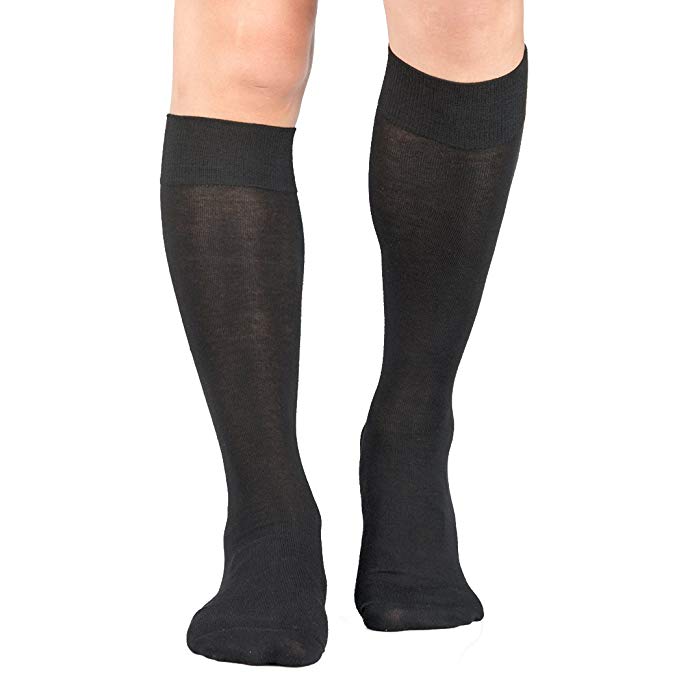 Amazon.com: 3 Pairs Men's Knee-High Dress Socks: Clothing