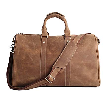 Amazon.com | AKGOO Real Leather Duffel Bags For Men Weekender