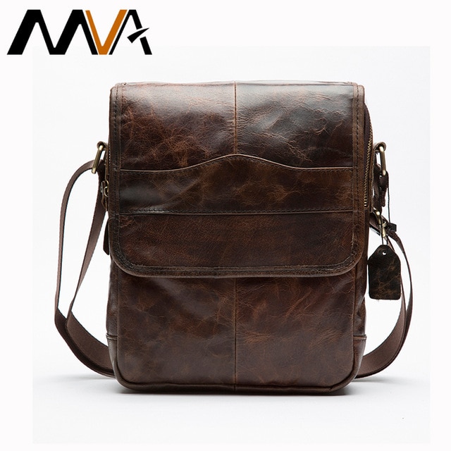 MVA Men's Bags Genuine Leather male Crossbody Bags strap Small