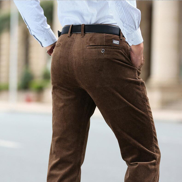 New Fashion winter pants men thick trousers mid waist loose trousers