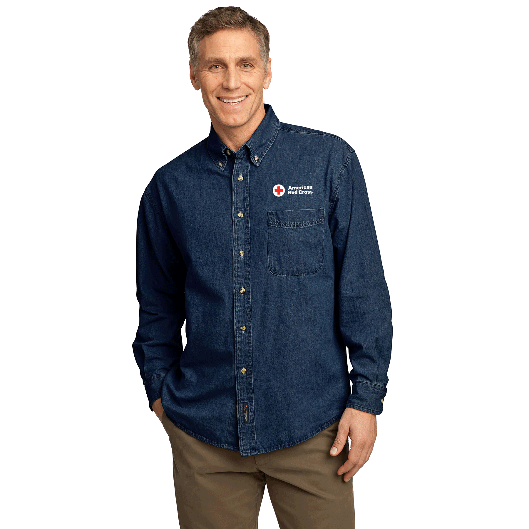 Men's Long Sleeve Denim Shirt | Red Cross Store