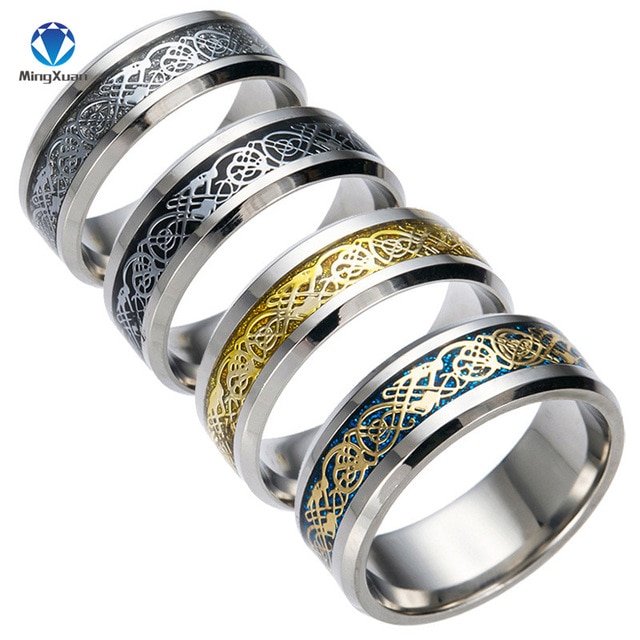 4 COLORS Vintage Gold Free Shipping Dragon 316L stainless steel Ring