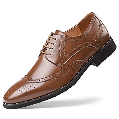 Amazon.com | Men's Leather Oxford Dress Shoes Formal Lace Up Modern
