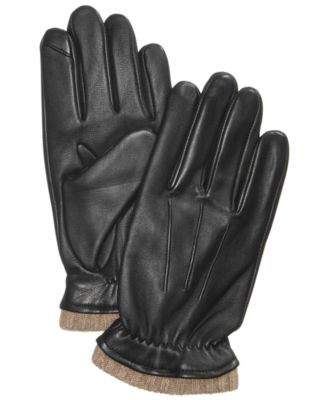 Club Room Men's Cashmere Lined Leather Gloves, Created for Macy's