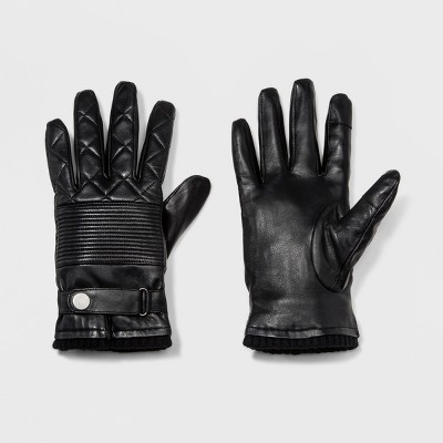 Men's Leather Gloves - Goodfellow & Co™ Black : Target