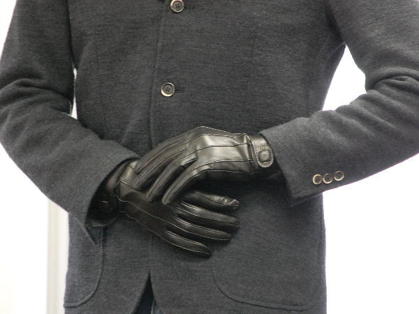 ROSEGRAY: Italy men's leather gloves and glove スクエアボタン
