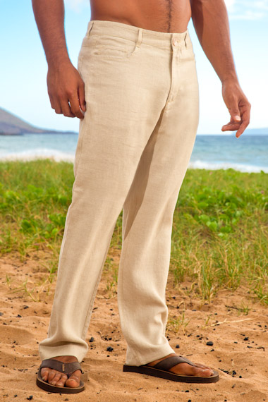 Men's Natural Linen Yacht Pants - Regular Fit - Island Importer