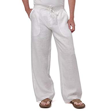 Liash Stylish Linen Beach Pant for Men - Linen Drawstring Linen