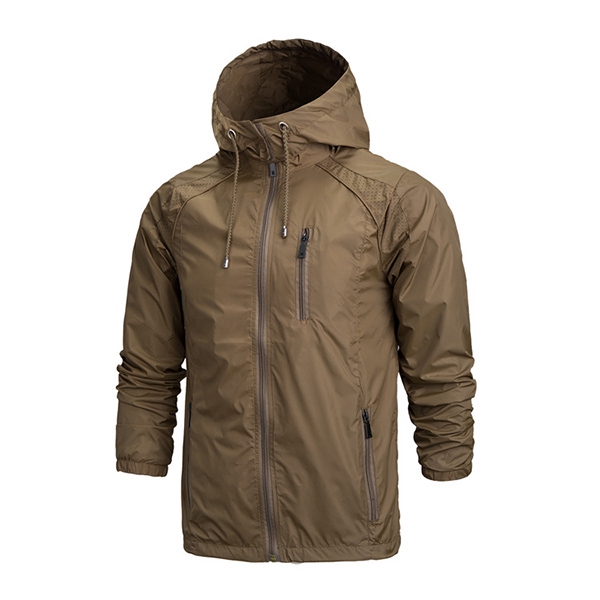 Mens Outdoor Jacket Hooded Waterproof Windbreaker Sports Quick