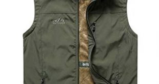 Fuwenni Men's Outdoor Vest Jacket Lightweight Fishing Fleece Vest