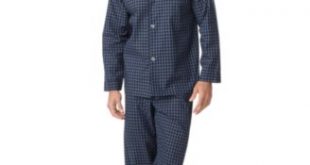 Club Room Men's Navy Check Shirt and Pants Pajama Set & Reviews