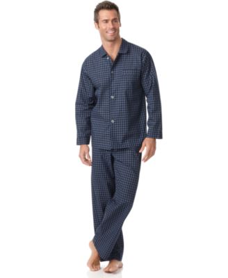 Club Room Men's Navy Check Shirt and Pants Pajama Set & Reviews