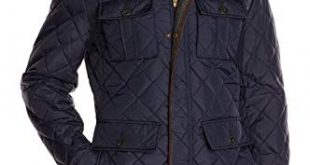Vince Camuto Men's Quilted Jacket with Plaid Yoke at Amazon Men's